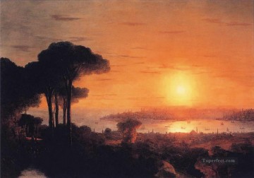 Puesta de sol sobre el cuerno de oro 1866 Romántico Ivan Aivazovsky ruso Pinturas al óleo